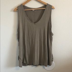 Sage sleeveless v-neck top